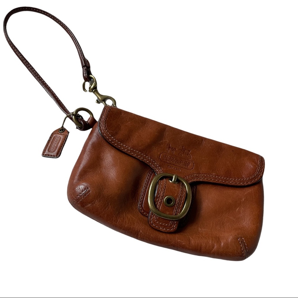 Vintage Coach Brown Leather Wristlet